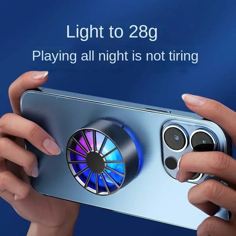 Light Weight Magnetic Phone Radiator RGB Light Air-cooled Low Noise Cooling Fan for Phone Tablet PUGB Genshin Game Fast Cooling