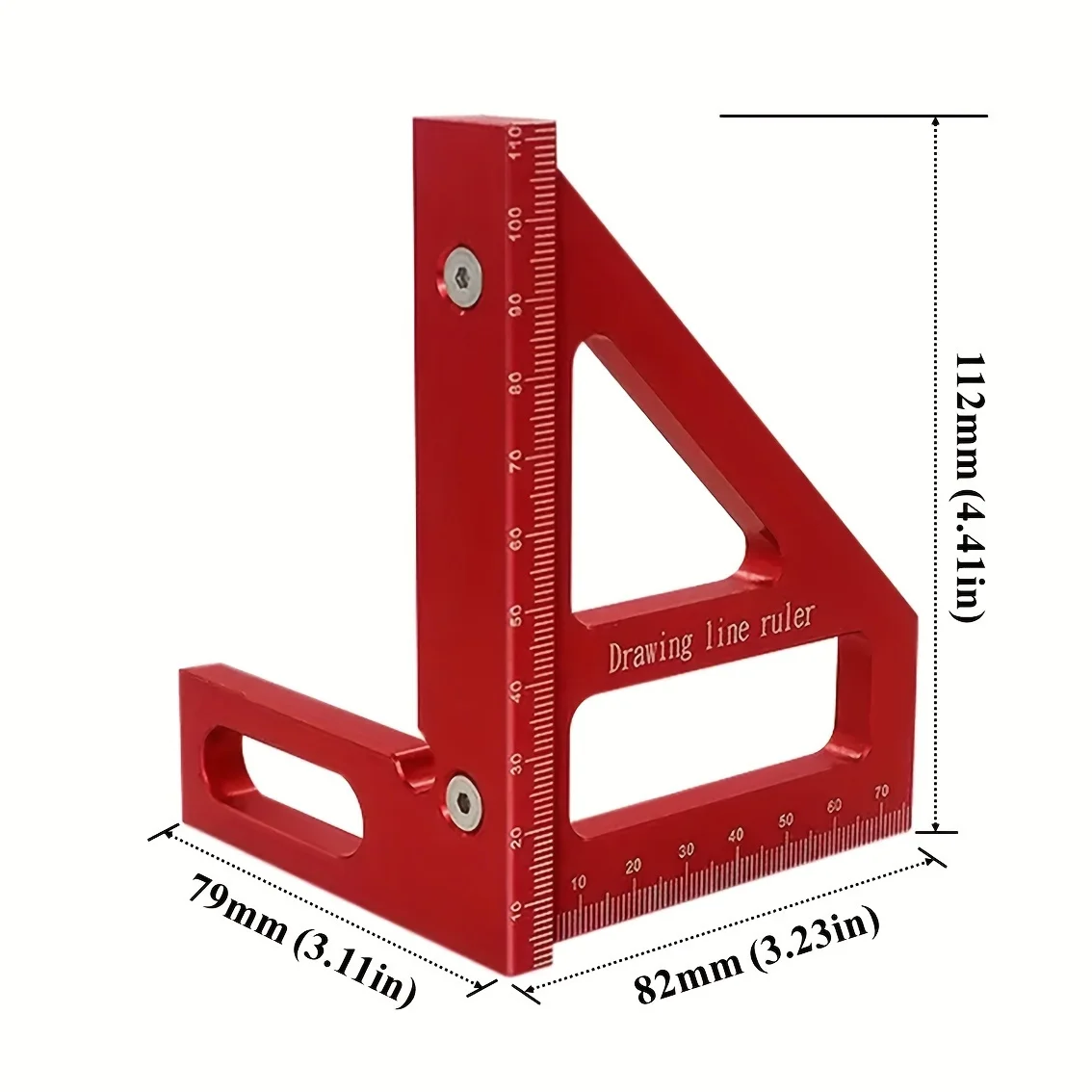 1pc 3D Multi-Angle Measuring Ruler, 45/90 Degree Aluminum Alloy Woodworking Square Protractor, Metal Miter Triangle Ruler High P