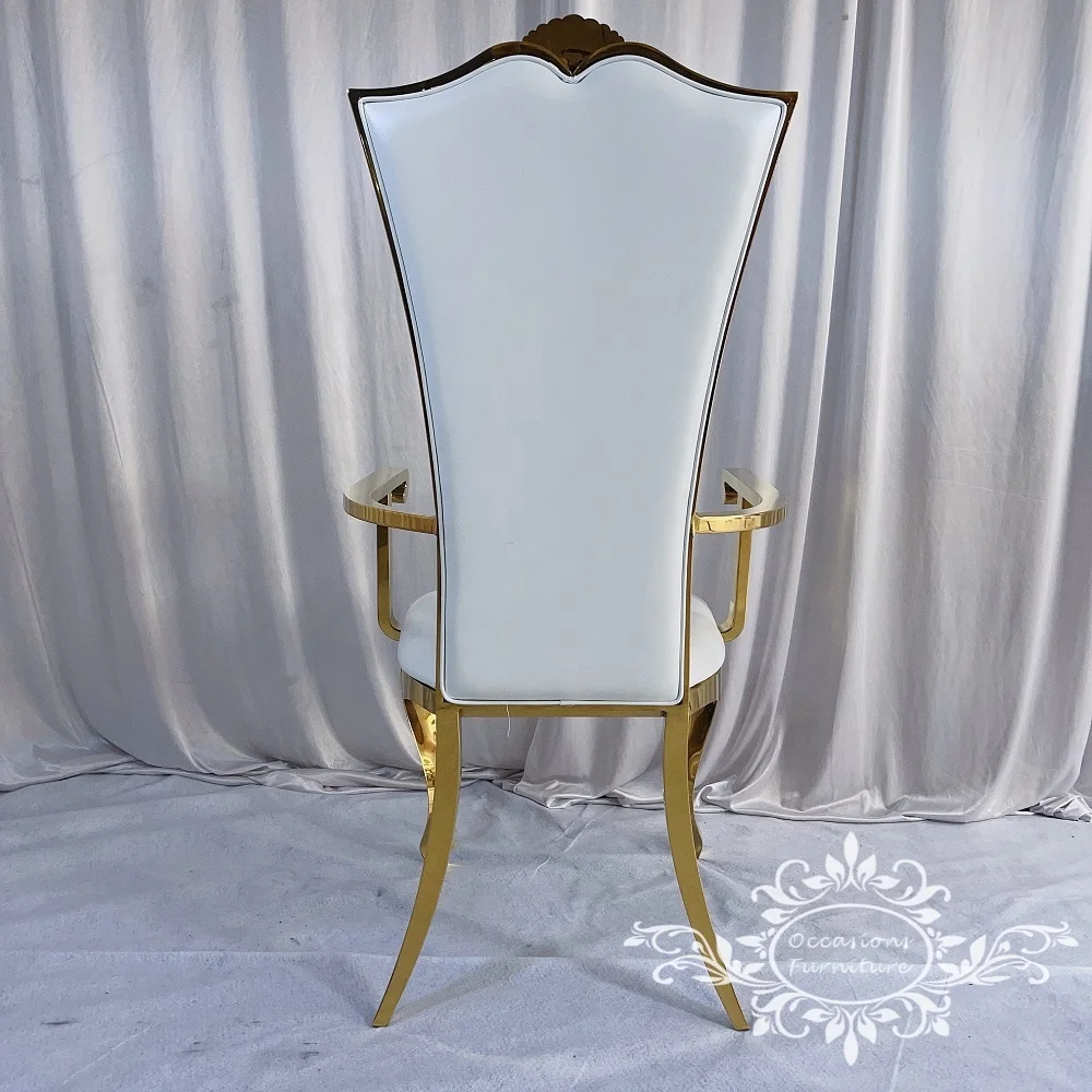 Golden Stainless Steel Wedding Arm Bride and Groom Chairs