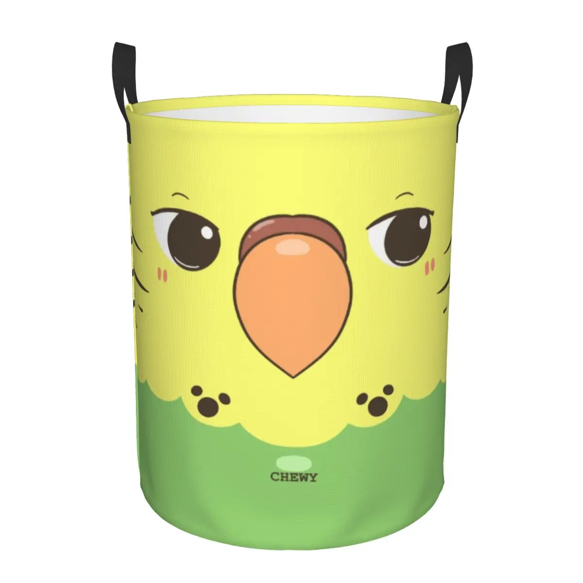 Funny Parrot Bird Chewy Face Laundry Basket Collapsible Large Clothing Storage Bin Psittacine Baby Hamper