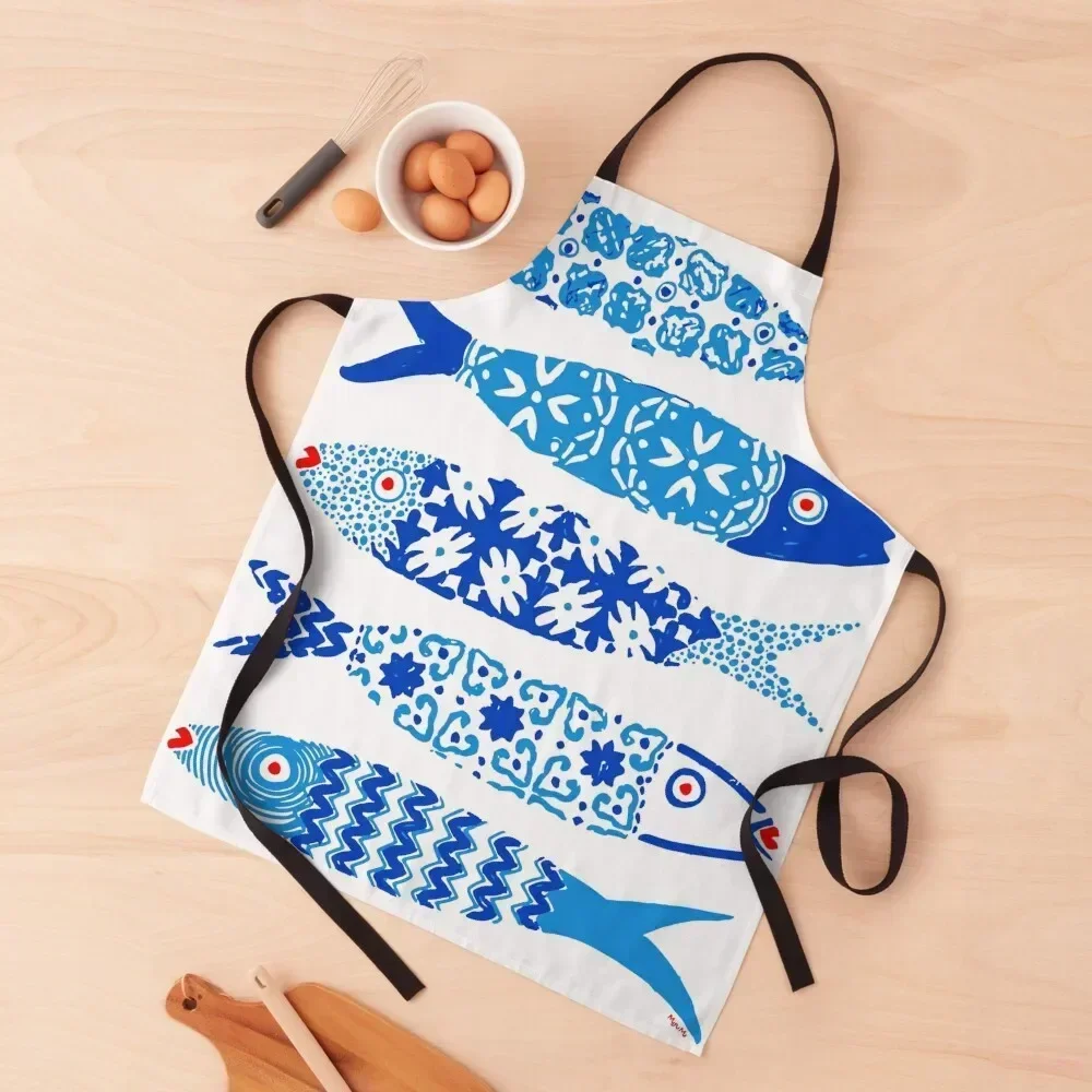 

Portuguese Tile Sardines Apron Kitchen Accessories 2022 Kitchen Front Kitchenware kitchen woman Apron