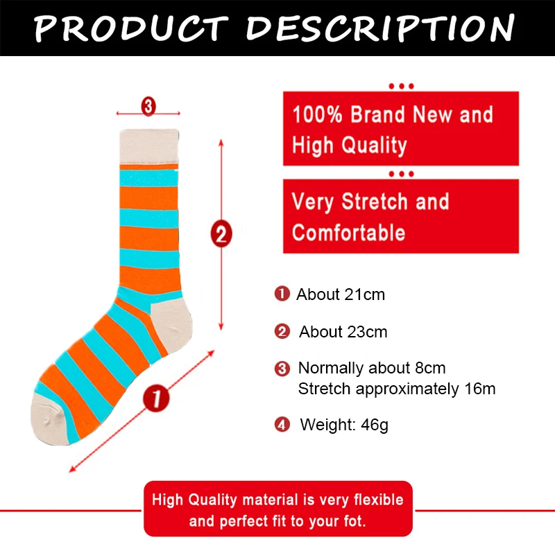 TANABATA Striped Happy Men\'s Socks 100% Cotton Women Trendy Color Street Personality Novelty Funny Long Socks 2022 Gift