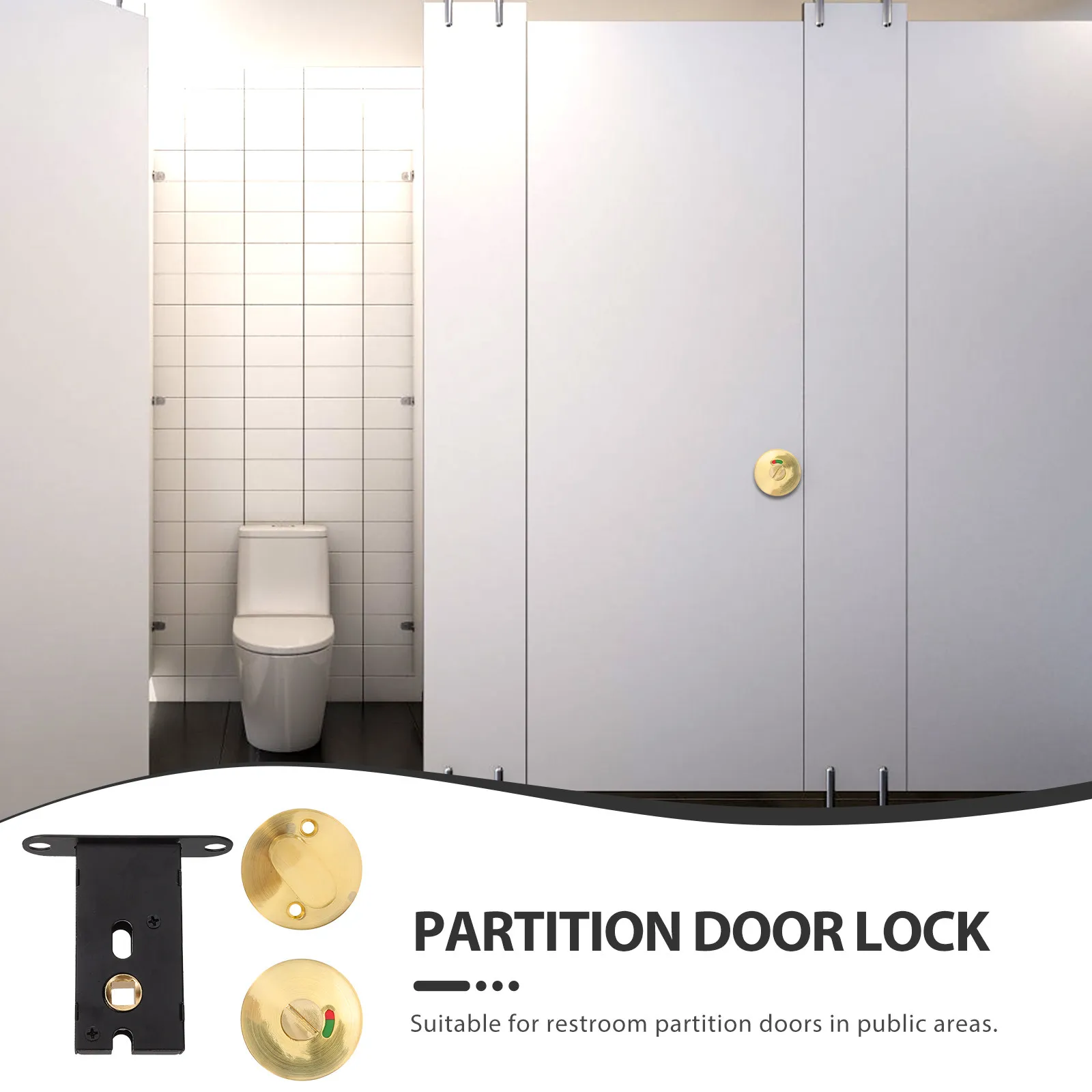 Public Toilet Partition Door Lock Zinc Alloy Indicator Lock Privacy Occupied Vacant Sign for Restrooms Bathroom Locks for Doors