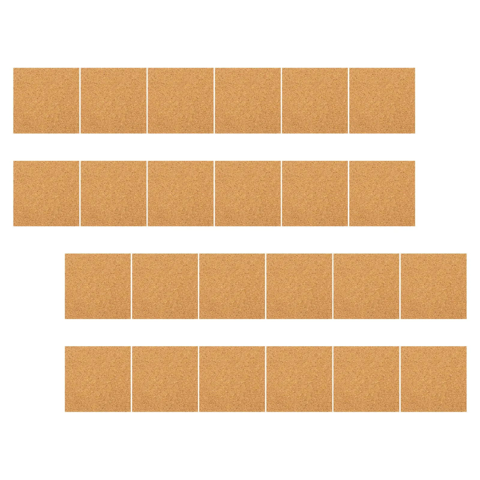 

24Pcs Self Adhesive Cork Sheets Thick Square Cork Board Tiles DIY Coasters Moisture Absorbent Non-Slip Pads for Office Home