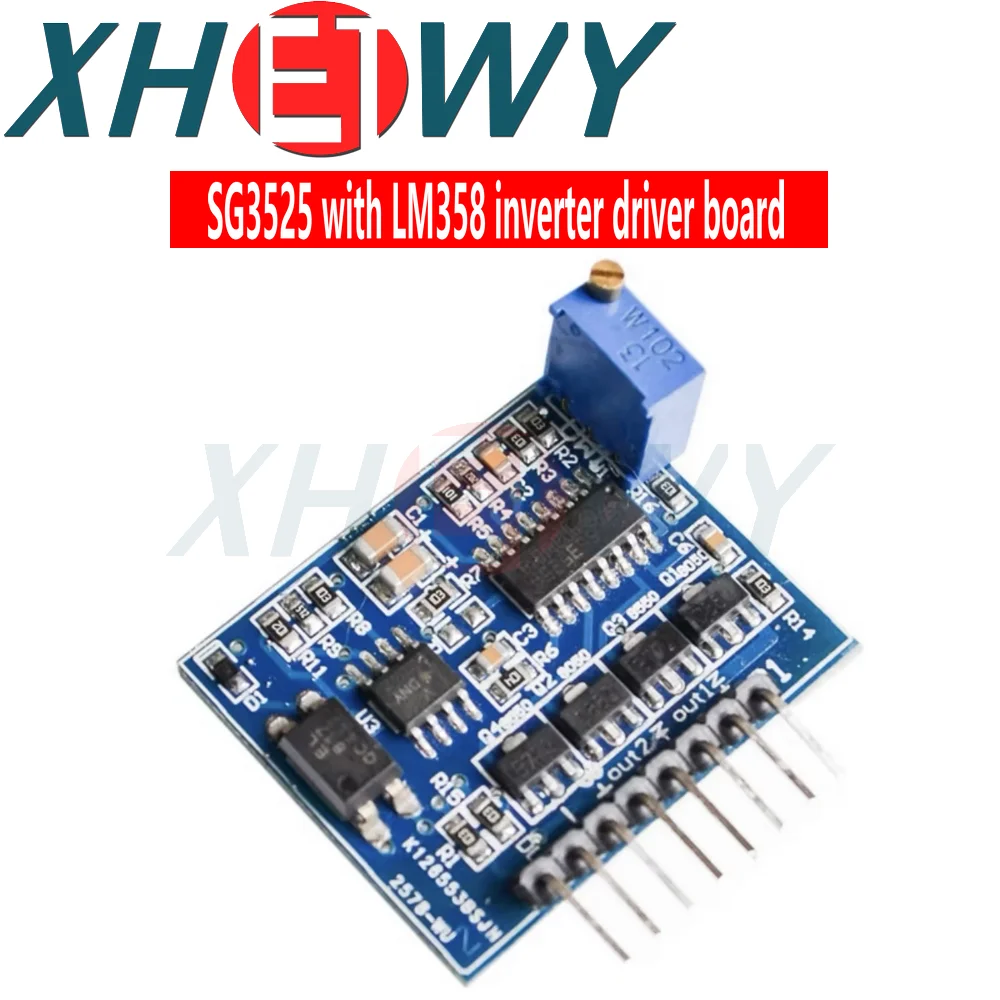 Placa de controlador inversor SG3525 LM358, 12V-24V, módulo de accionamiento de preamplificador mezclador, frecuencia ajustable 1A