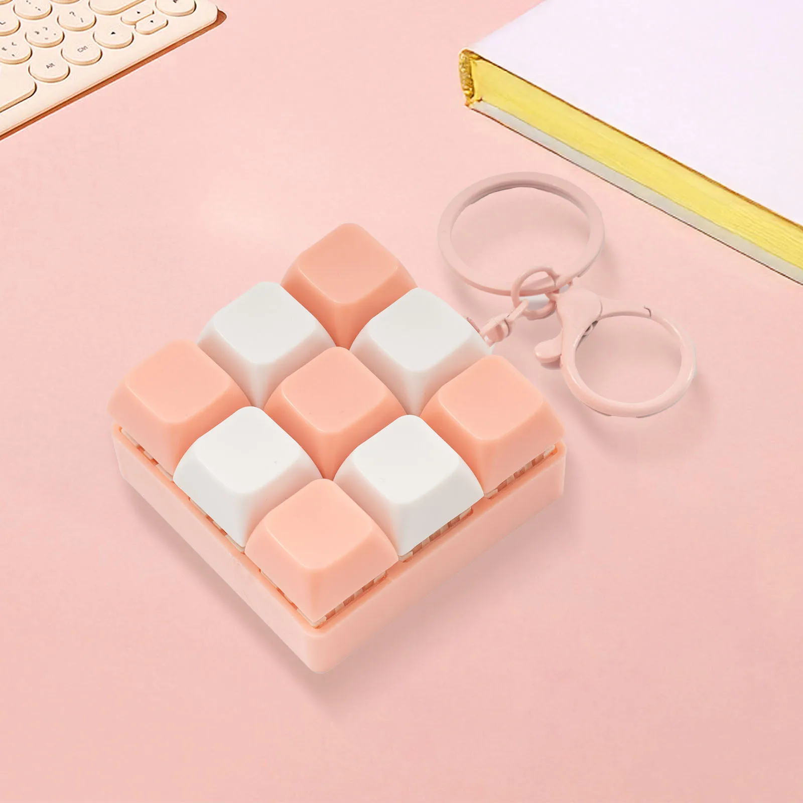 Nine‑key Fidget Keyboard Toy Keychain Freely Assembled Stress Relief Fidget Button Toy Portable Gifts For Adults Anxiety Relief