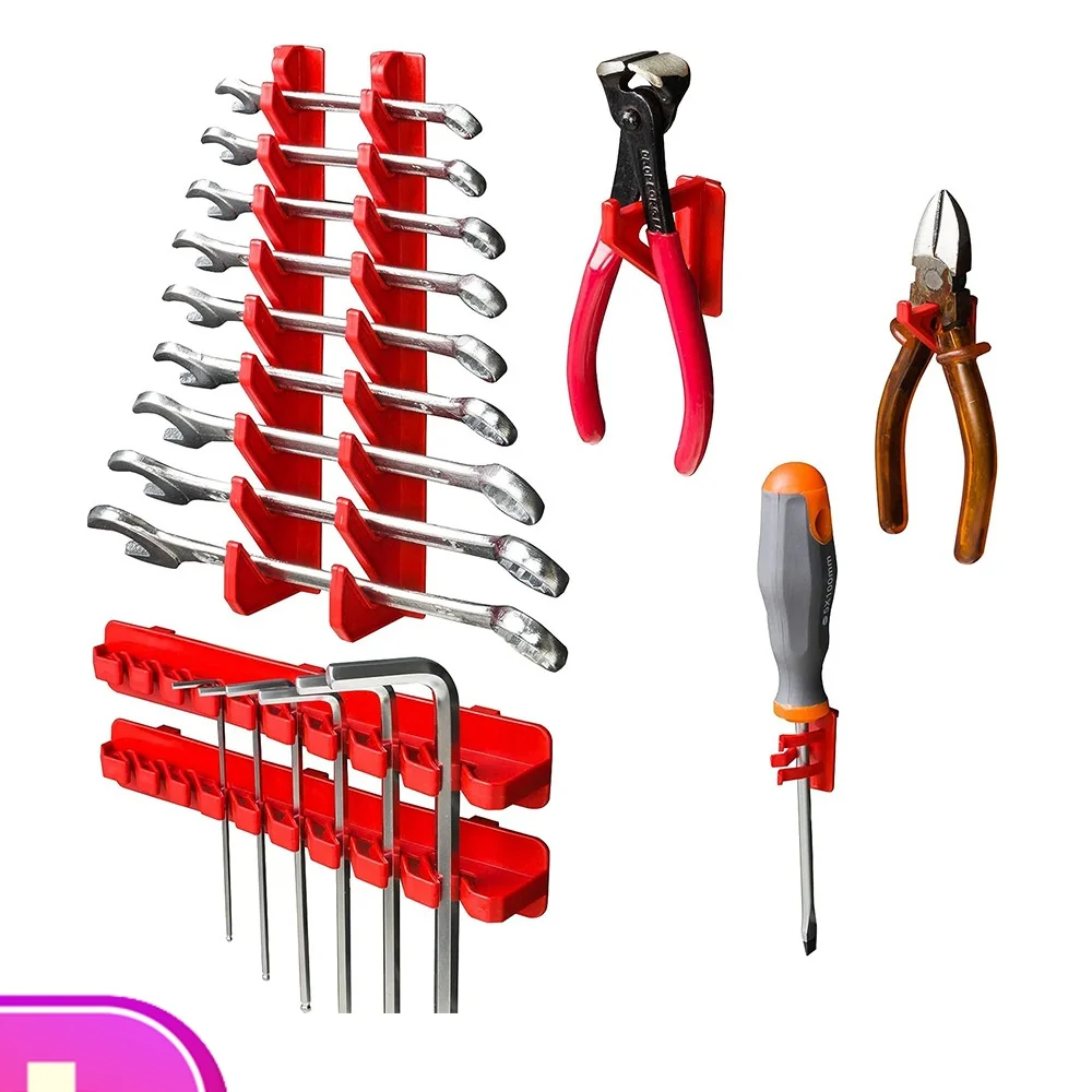 Tools Wall Storage Shelf Tool Holders 28 Stacking Boxes Wall Mounted Tool Rack Multi-Function Storage System for Workshop Garage