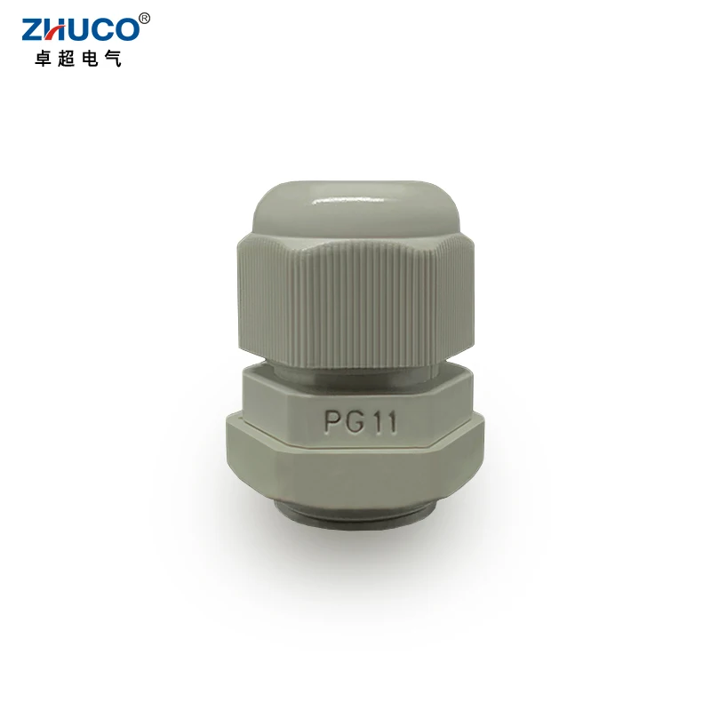 Zhuco 10 peças pg11 5-10mm cinza kit de conector de cabo ajustável à prova d'água cabo sobre glândula juntas de nylon de plástico com junta de borracha