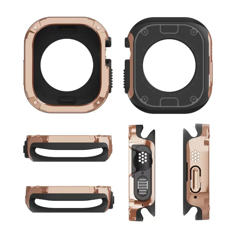 Rugged Cover for Apple Watch Ultra Case 49mm 45mm 41mm 44mm 40mm Around Hard TPU Protective Shell for iWatch serie 8 7 6 5 4 SE