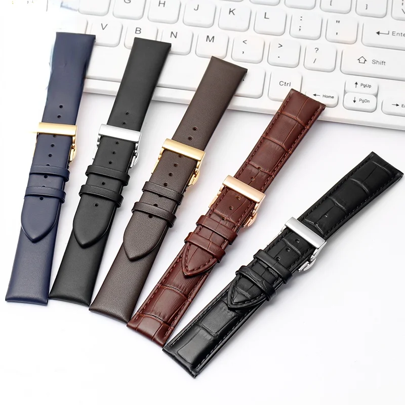 Genuine Leather Watch Strap for Armani Ar1674 1647 0389 0397 0398 1648 0382 Watch Band Butterfly Clasp 20mm 22mm Wristband