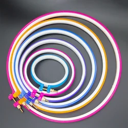 Plastic Handy Cross Stitch Machine Embroidery Hoop Ring Bamboo Frame Embroidery Hoop Round Needlecraft Sewing Tools Random Color