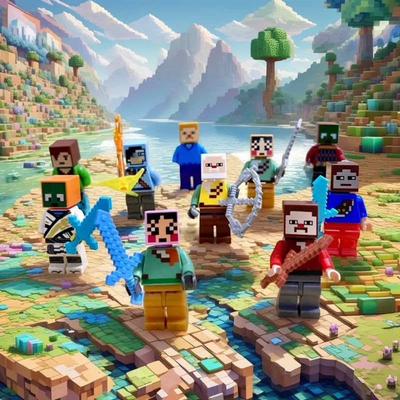 10 قطعة Minecraft تجميعها نموذج الحلي مجموعة للأطفال عمل الشكل لعبة DIY بها بنفسك لعب الأولاد الكرتون الطرفية هدايا عيد الميلاد