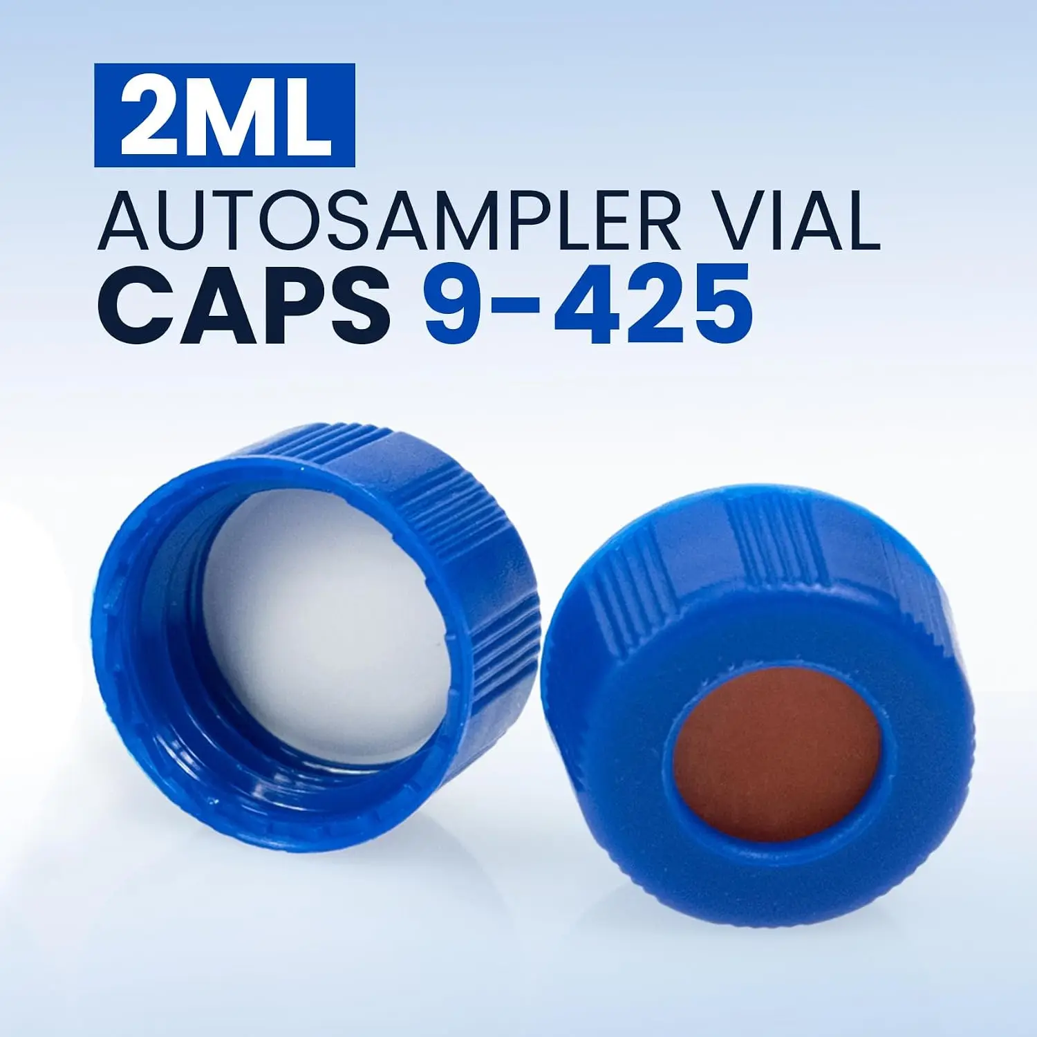 9-425 HPLC Screw Thread Caps with PTFE Septa/Silicone Septa for Chromatography Vial 2ml Replacement Agilent for lab 100Pcs/Pack