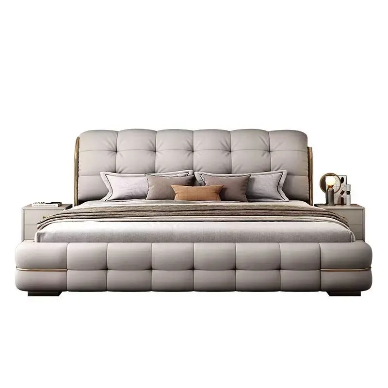 

Light luxury high-end soft bed, master bedroom double, storage bed