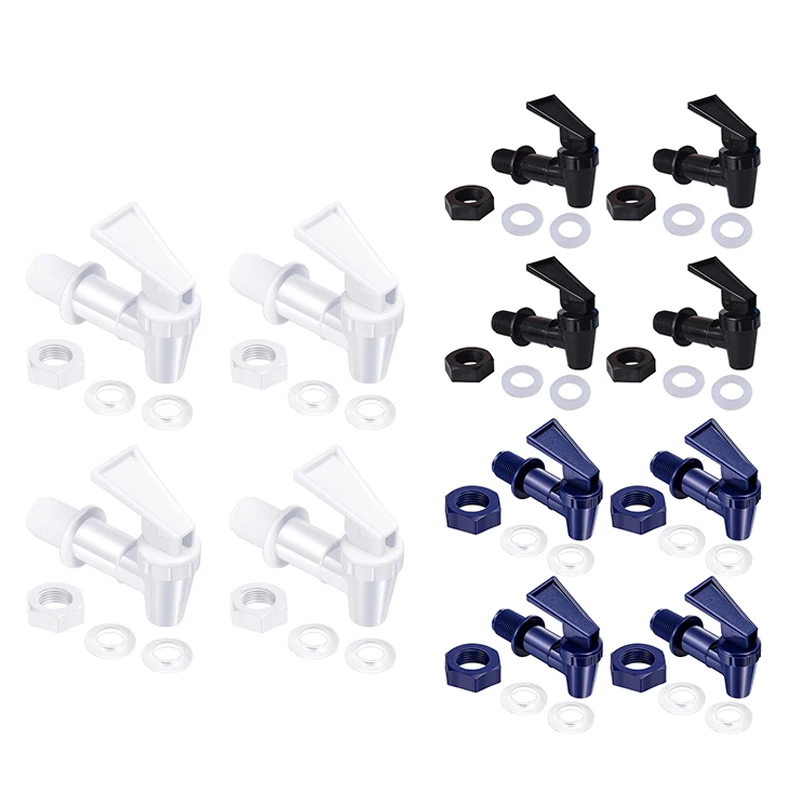 飲料ディスペンサー用ディスペンサータップセット、交換用クーラー、ウォーターボトルジョグ、再利用可能なスパウト、4個