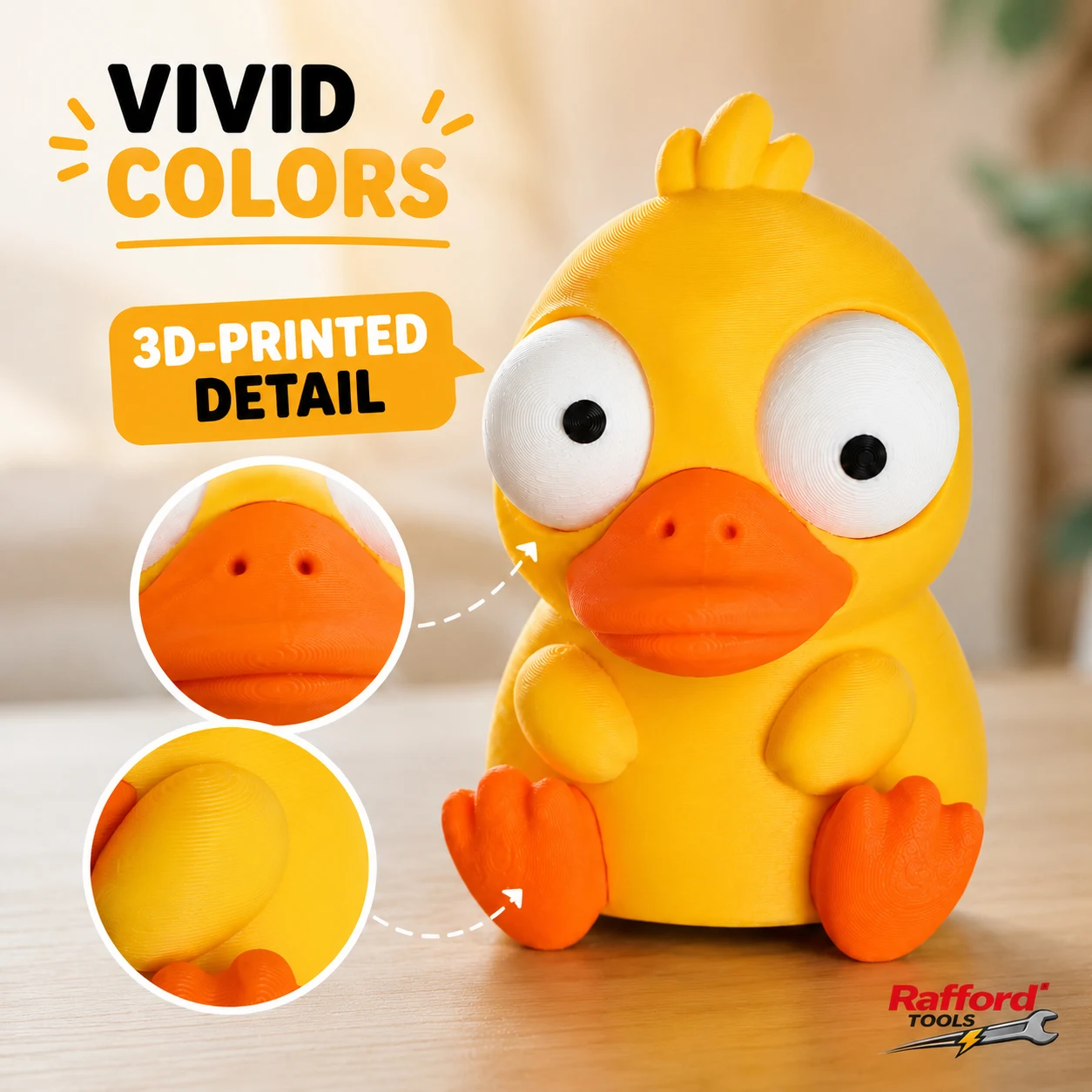 Rafford Cute Monster Figurine with Movable Big Eyes 3D Printed Desktop Decor Funny Collectible Toy Gift for Office Gaming Room