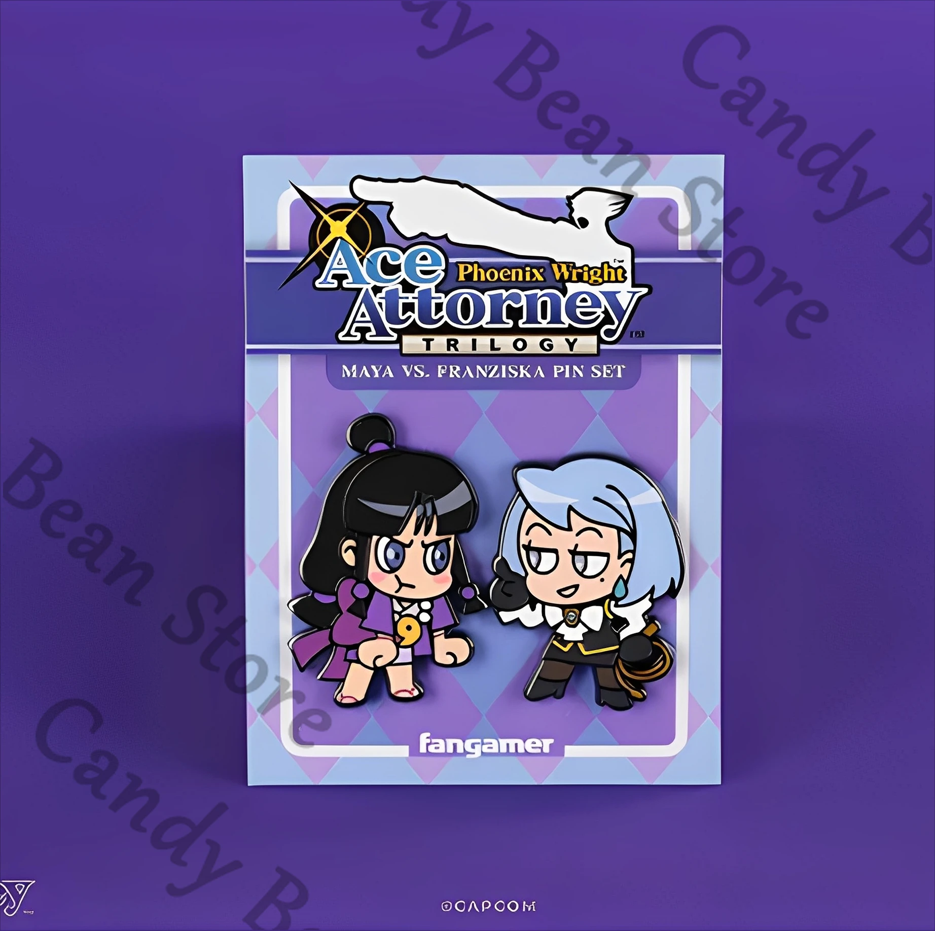 

Official Anime Ace Attorney Maya Vs. Franziska Cosplay Metal Badge Cartoon Fibula Brooch Breastpin Emblem Accessories Xmas Gift