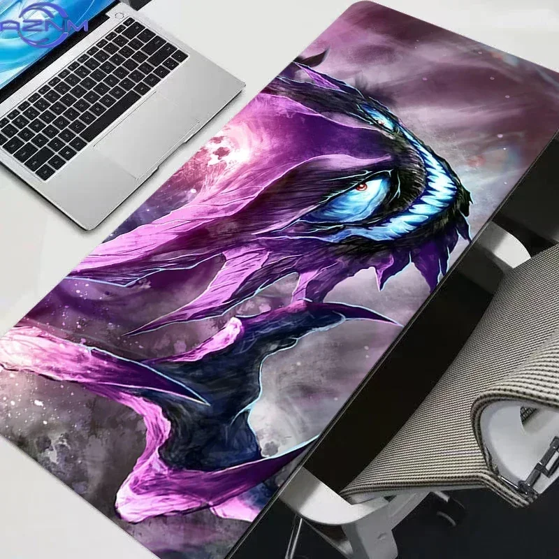 Eeveelutions Neon Line Art Black Background Anime Mouse Pad, Rubber Non-Slip Desk Mat, Cool Eevee Evolution Pokemon Gaming Mouse