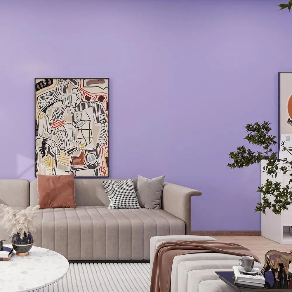 ورق جدران أرجواني صلب أرجواني قابل للتقشير واللصق ورق جدران 23.6 بوصة × 472 بوصة ورق اتصال حديث غير لامع ذاتي اللصق قابل للإزالة #3