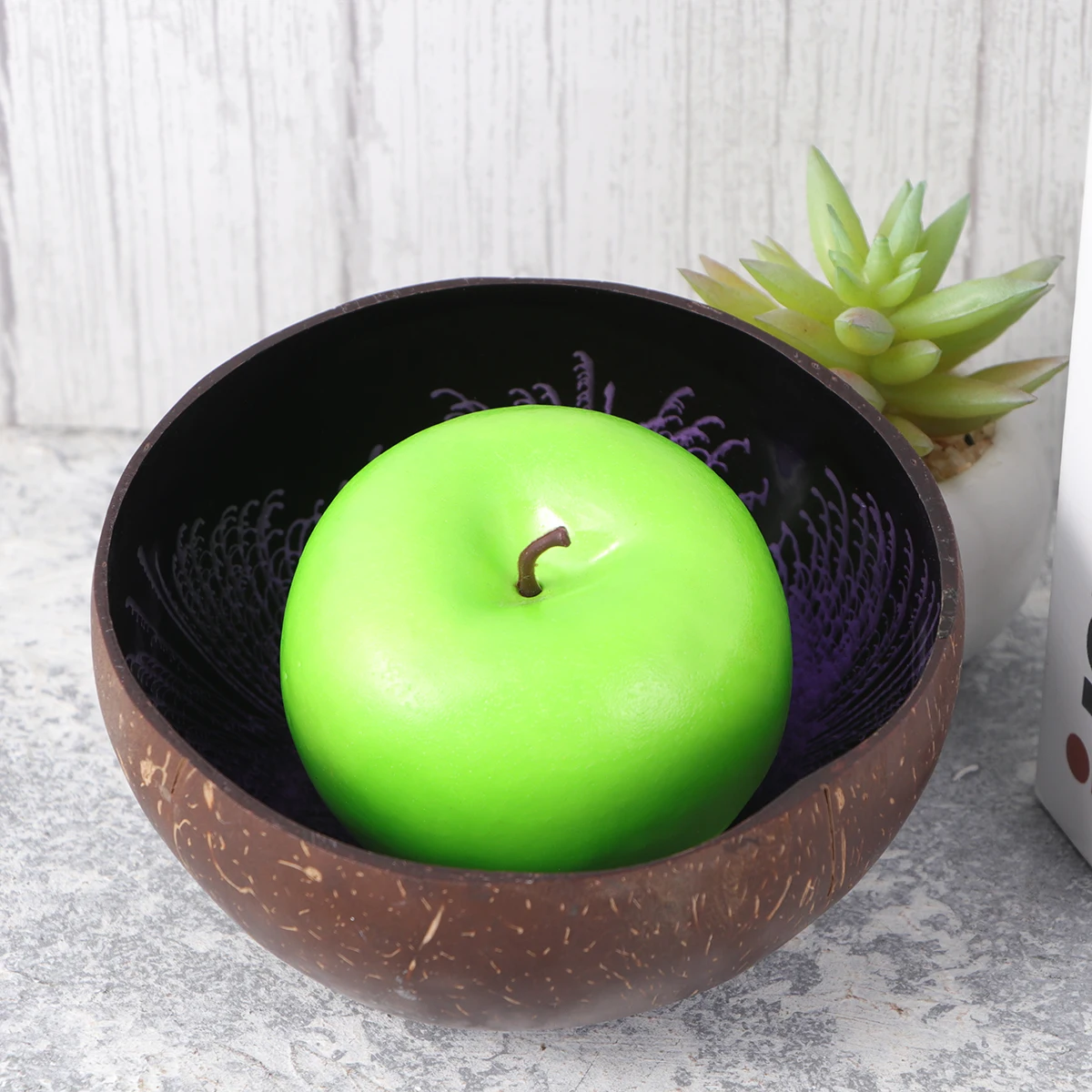 

2pcs Coconut Shell Bowl Natural Environmental Friendly Candy Container Nuts Holder Polished Dish Unique Creative Kitchen Bar