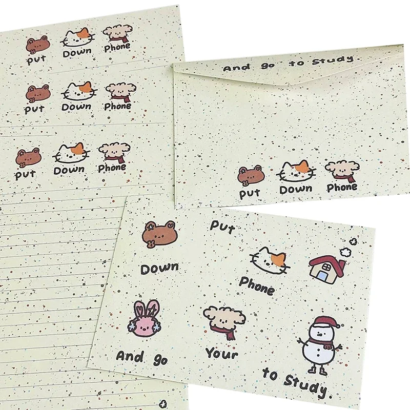 1set Cute Cartoon Animal Envelopes For Letters DIY Letter Pad Gift Wrap Bag Wedding Party Invitation Card Cover Cute Stationery