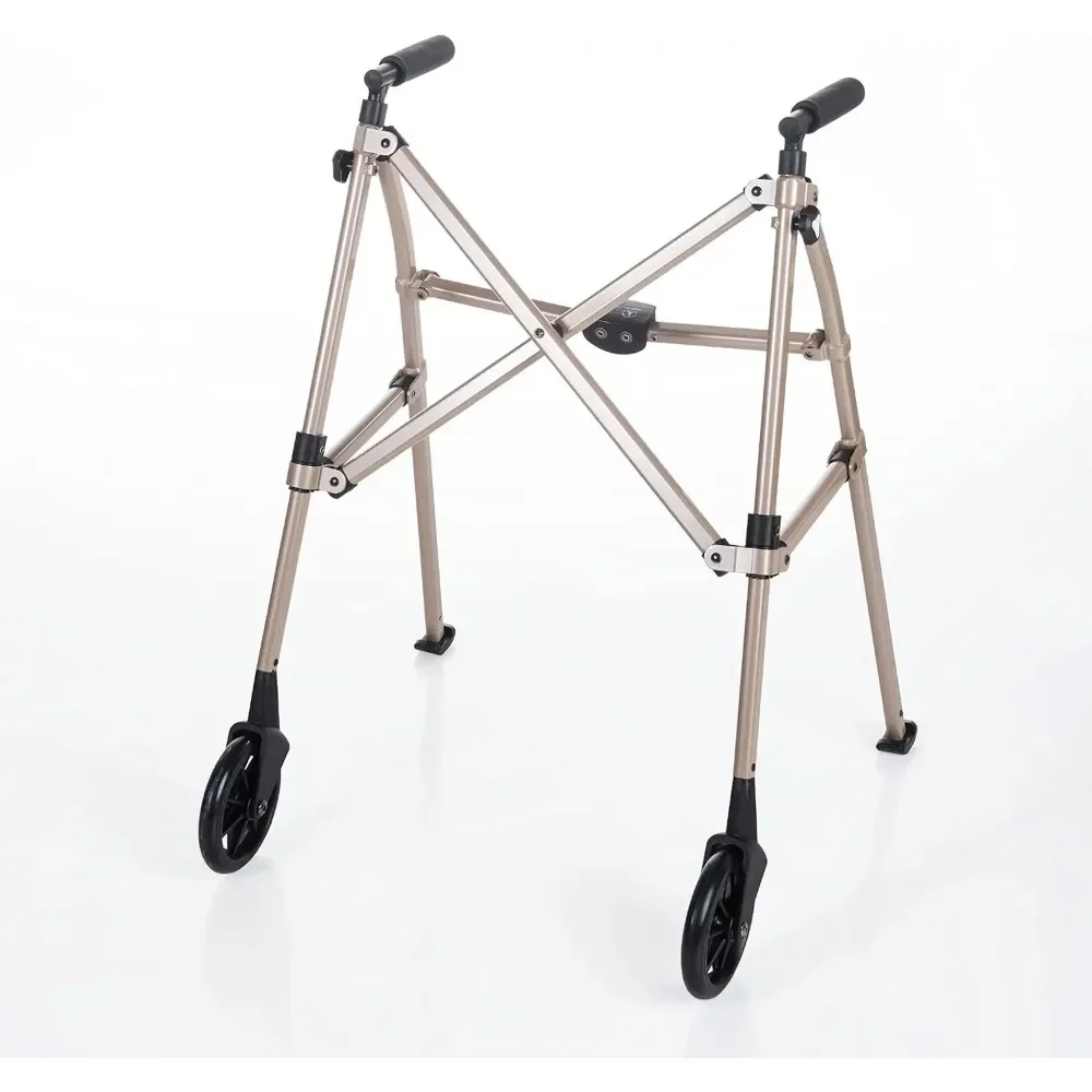 Walker Medical Household Auxiliary Travel Aluminum Alloy Elderly Booster Adjustable Folding Walker