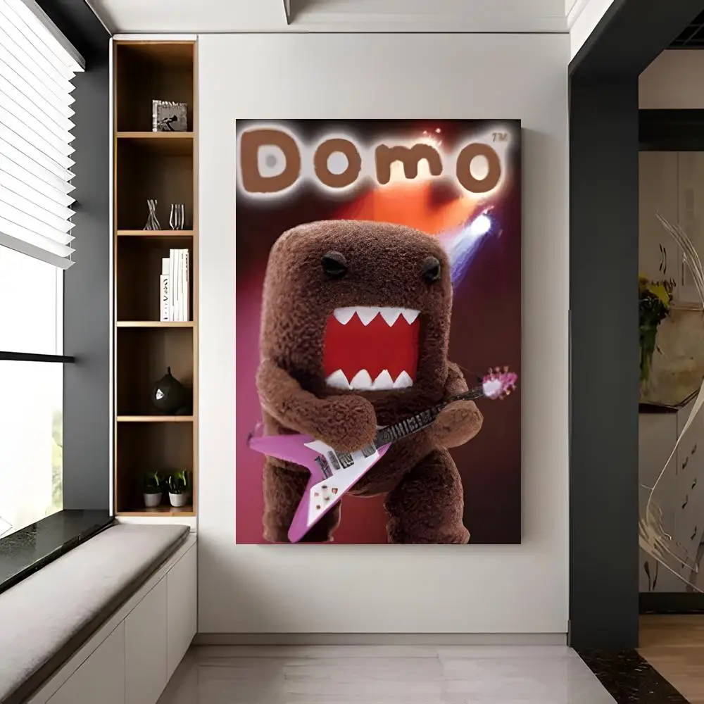 Quirky Mascot D-Domo-Kun Poster Chic Visual Removable Wall Print Room Ornament for Bedroom & Dorm