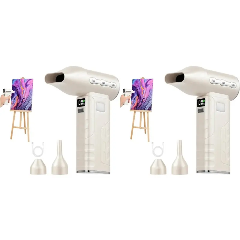 【party-day】2x-cordless-acrylic-paint-pouring-blower-with-3-nozzles5-speed-adjustable-mini-paint-dryer-for-fluid-art