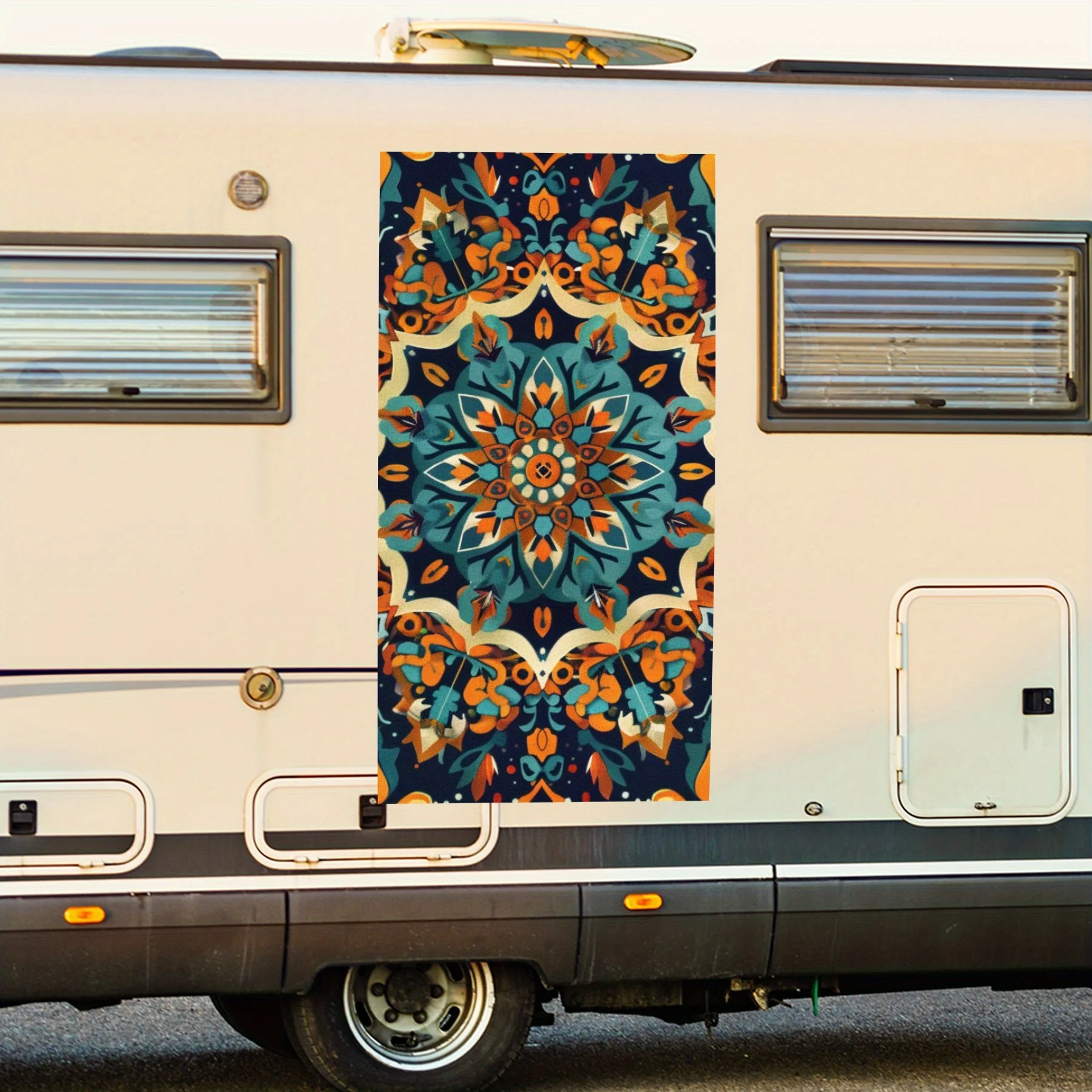 

Красочный узор, лабиринт, дом на колесах, наклейка на дверь автомобиля, ПВХ, самоводонепроницаемая палочка, яркие автомобильные внешние аксессуары, декор, защита Gif