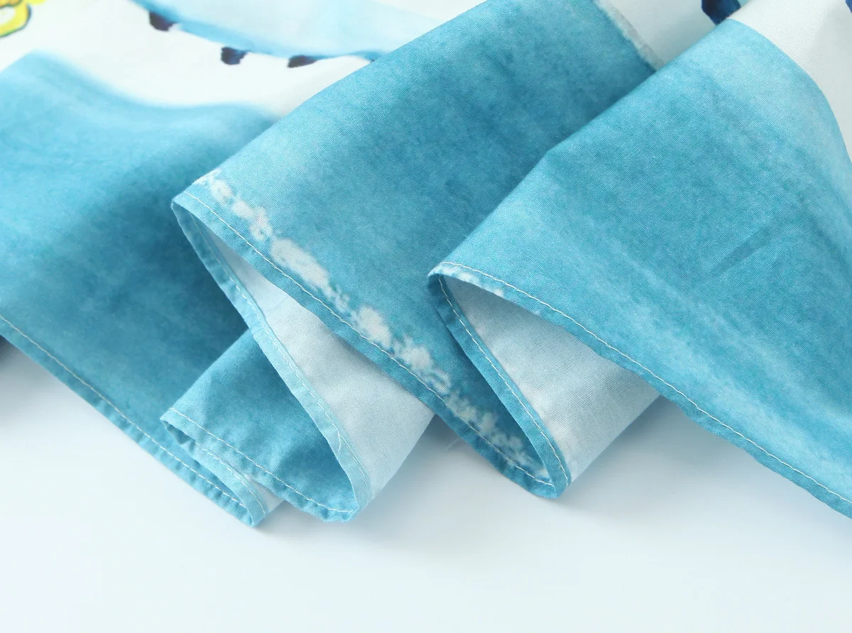 European And American Style Summer New Women's Fashion Temperament Lemon Printed Cotton Poplin Dress