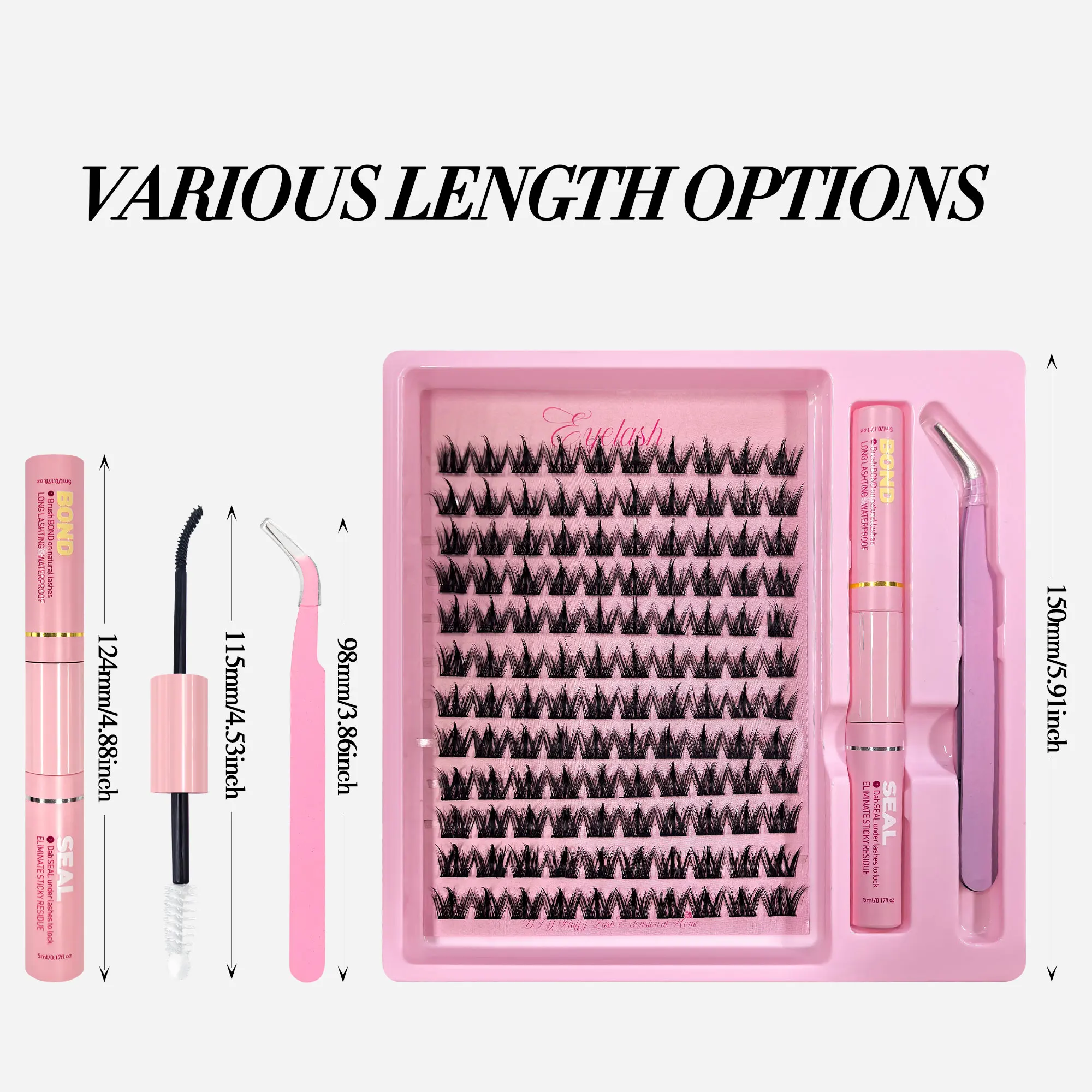 ชุดต่อขนตา DIY 120 ช่อ พร้อมกาว 10 มล. และแหนบ ขนตาฟูหนาแบบตาแมว - เหมาะสำหรับผู้เริ่มต้น