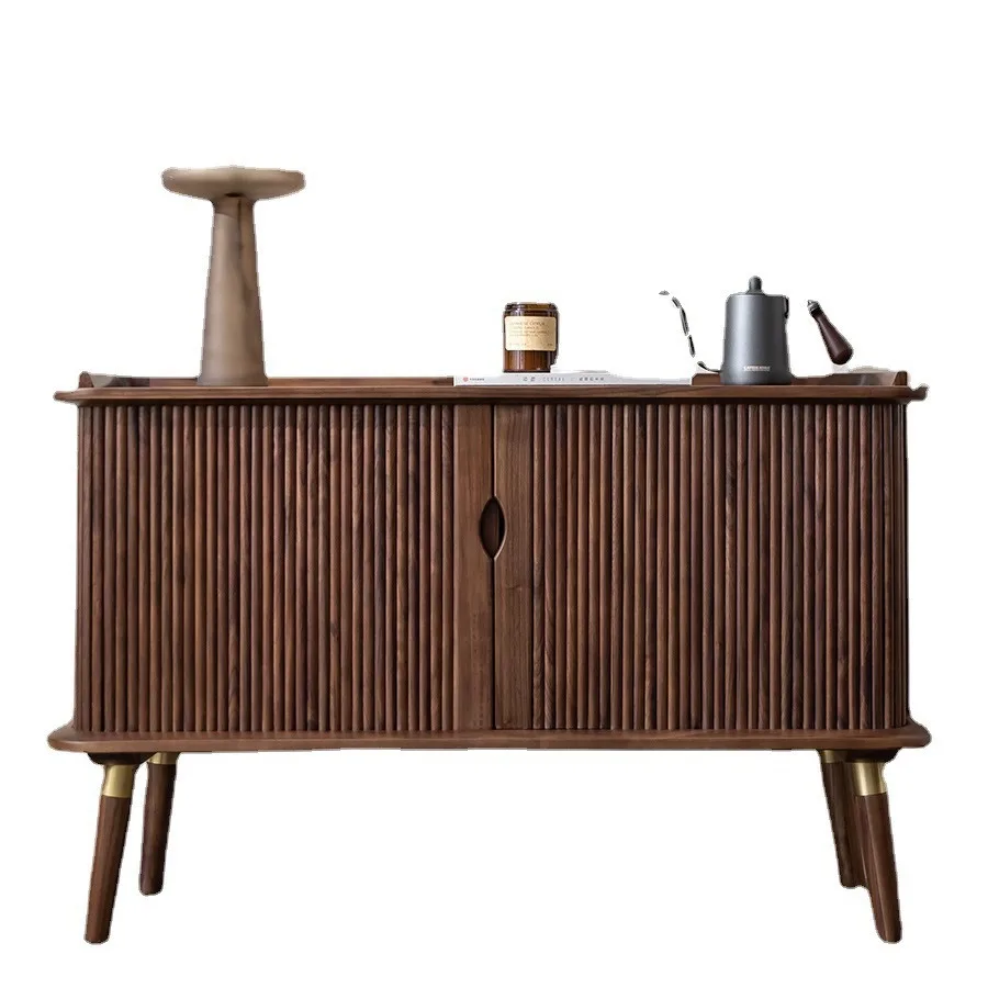

North American black walnut log dining side cabinet, multi-functional storage cabinet,