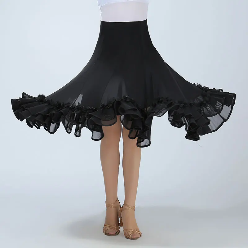 Practice Square Modern Dance Skirt Flamenco Ballroom Waltz Dance Skirt Big Swing Modern Stage Costume for Women