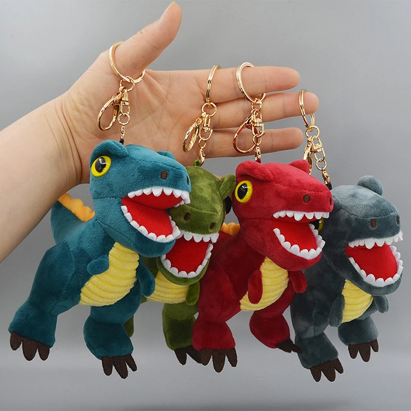 

14CM Cartoon Dinosaur Plush Toy Keychain Fun Tyrannosaurus Rex Small Doll Girl Bag Decoration Pendant Plush Dinosaur Doll Gift