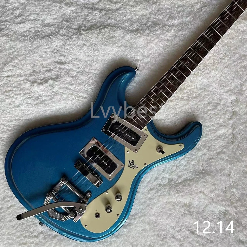 Lvybest Electric Guitar Custom The Ventures Mosriting Bsb Tremolo Blue Electric Guitar