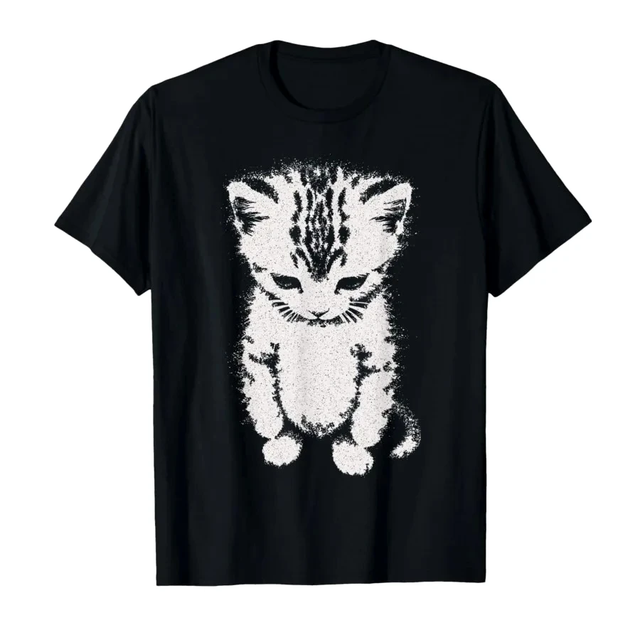 

El Gato Sad Kitten Funny Meme Sad Crying Munchkin Cat Trendy T-shirt for Womensummer Funny T Shirts Cute Short Sleeve Tops