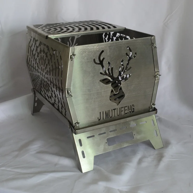 Campfire Box Square Stag Firewood Pot Campfire Table Party Wild Roasting Stove Winter Folding Stove