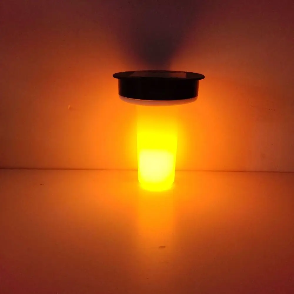 Realistic Flame Torch Light Flickering Flame Auto on/Off Sensor Top Solar Lantern Lights Automatic Charging Solar Powered