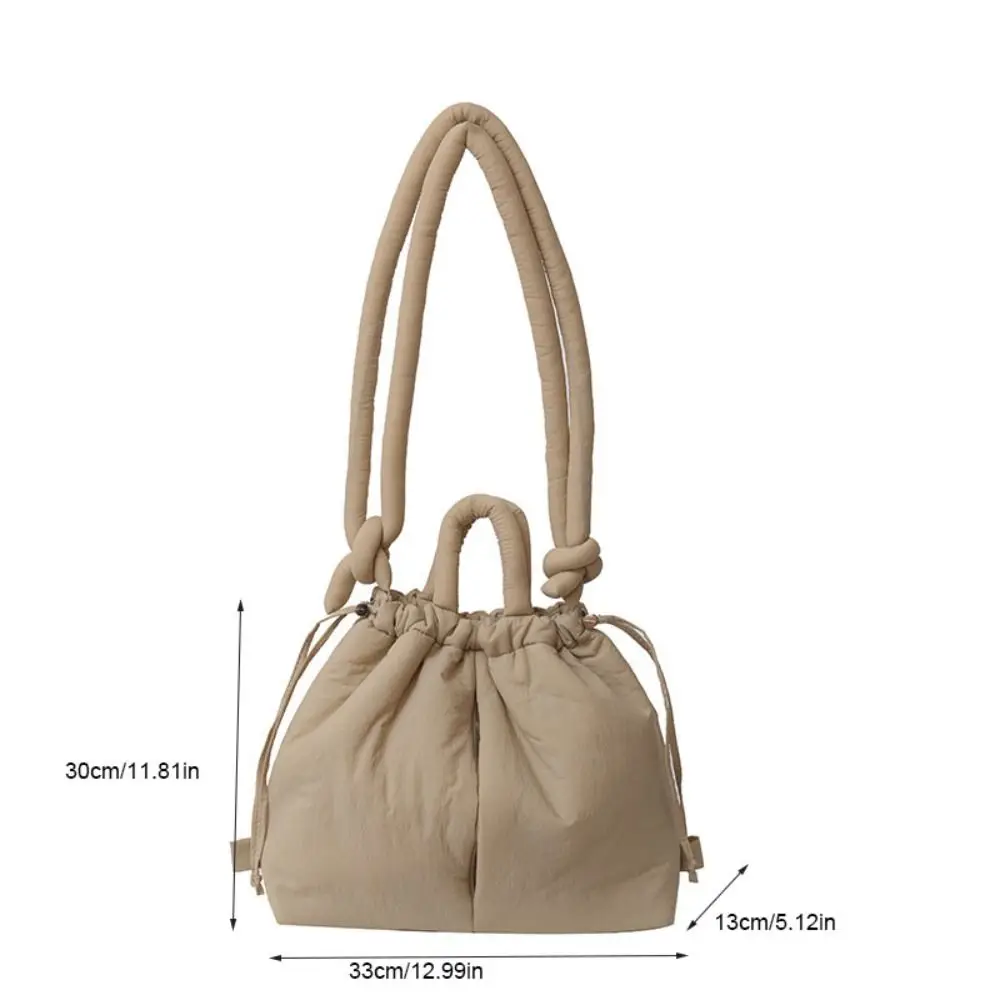 Dual-Purpose cor sólida Drawstring Tote Bag, grande capacidade, Nylon acolchoado bolsa, Soft Drawstring mochila, treino