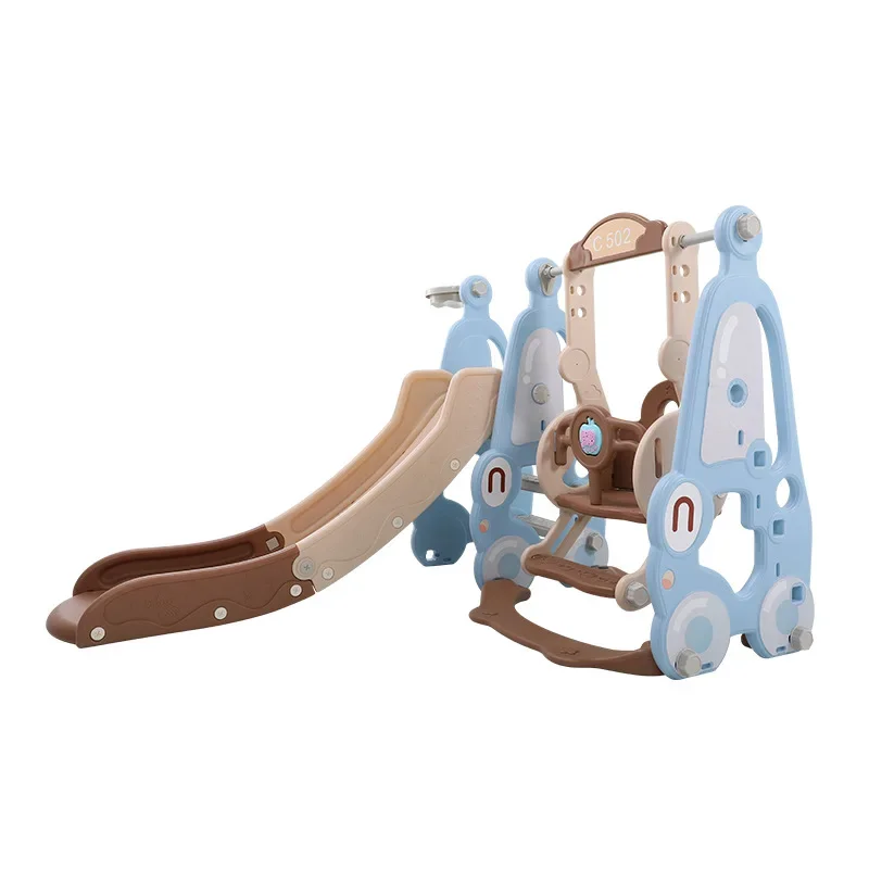 Children new style indoor playground 3 in 1 toy baby multi functional toys kids colorful plastic swing slide