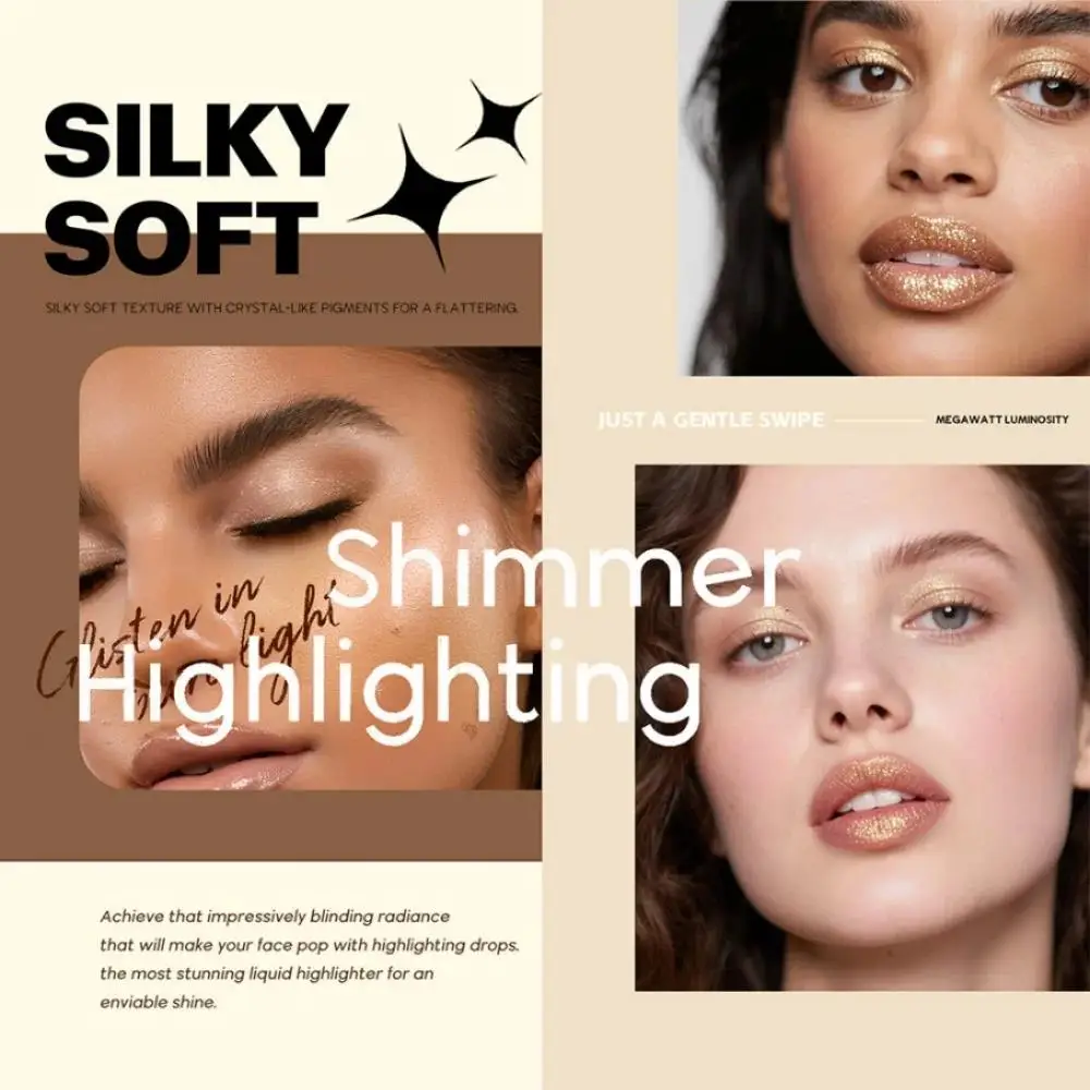 Shimmer METALLIC ลิปสติกชุดกันน้ํา Glitter High Pigment SHINY Sparkling Pearl Lipgloss แต่งหน้าติดทนนาน