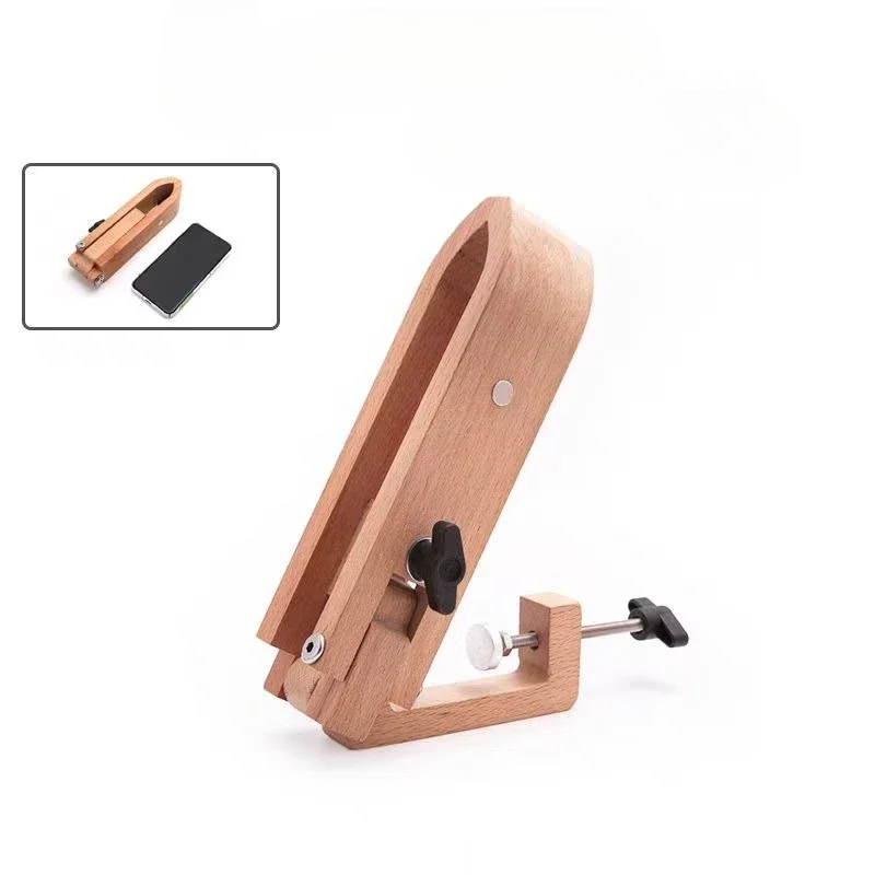 Foldable Adjustable Wooden Clamp Wood Leather Craft Hand Stitching Pony Lacing Sewing DIY Tool