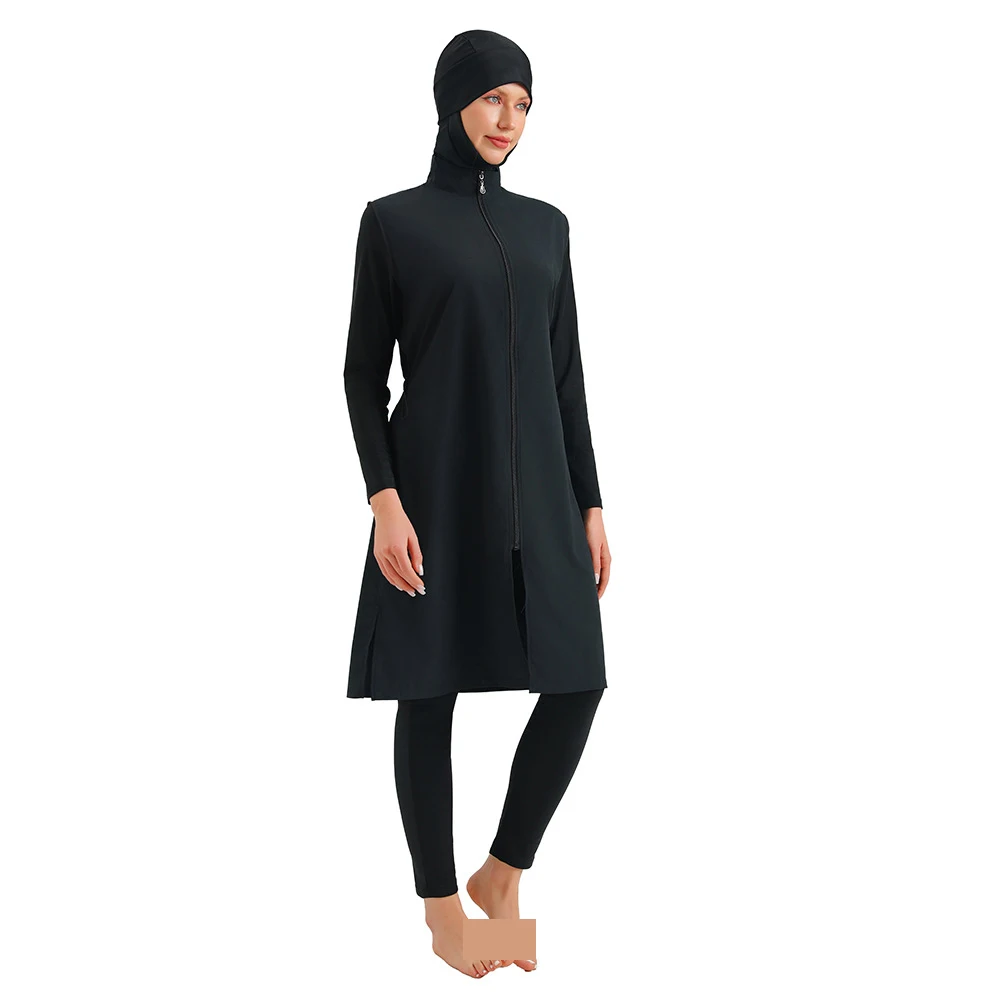 Maillot De Bain Femme Musulman Burkini femmes musulmanes Hijab maillots De Bain fermeture éclair sport Maillot De Bain modeste hauts De bain pantalons Islam bain