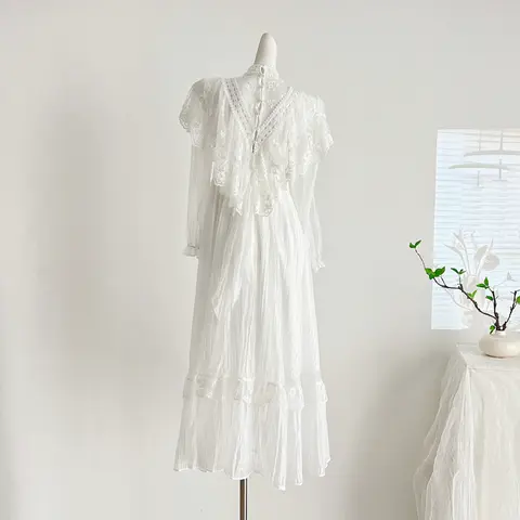 8 best sales vit viktoriansk klänning - №3