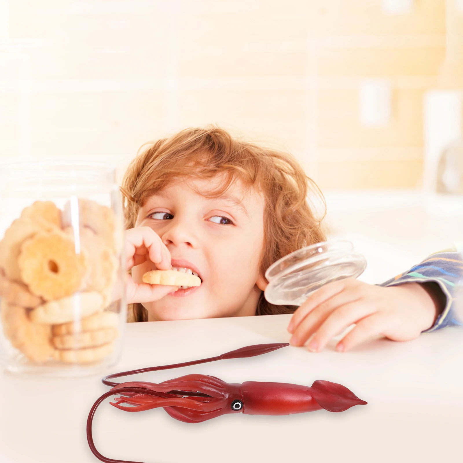 

Simulated Squid Ornaments Toy Sea Animal Toys Figures Ocean Model Sleeve-Fish Child