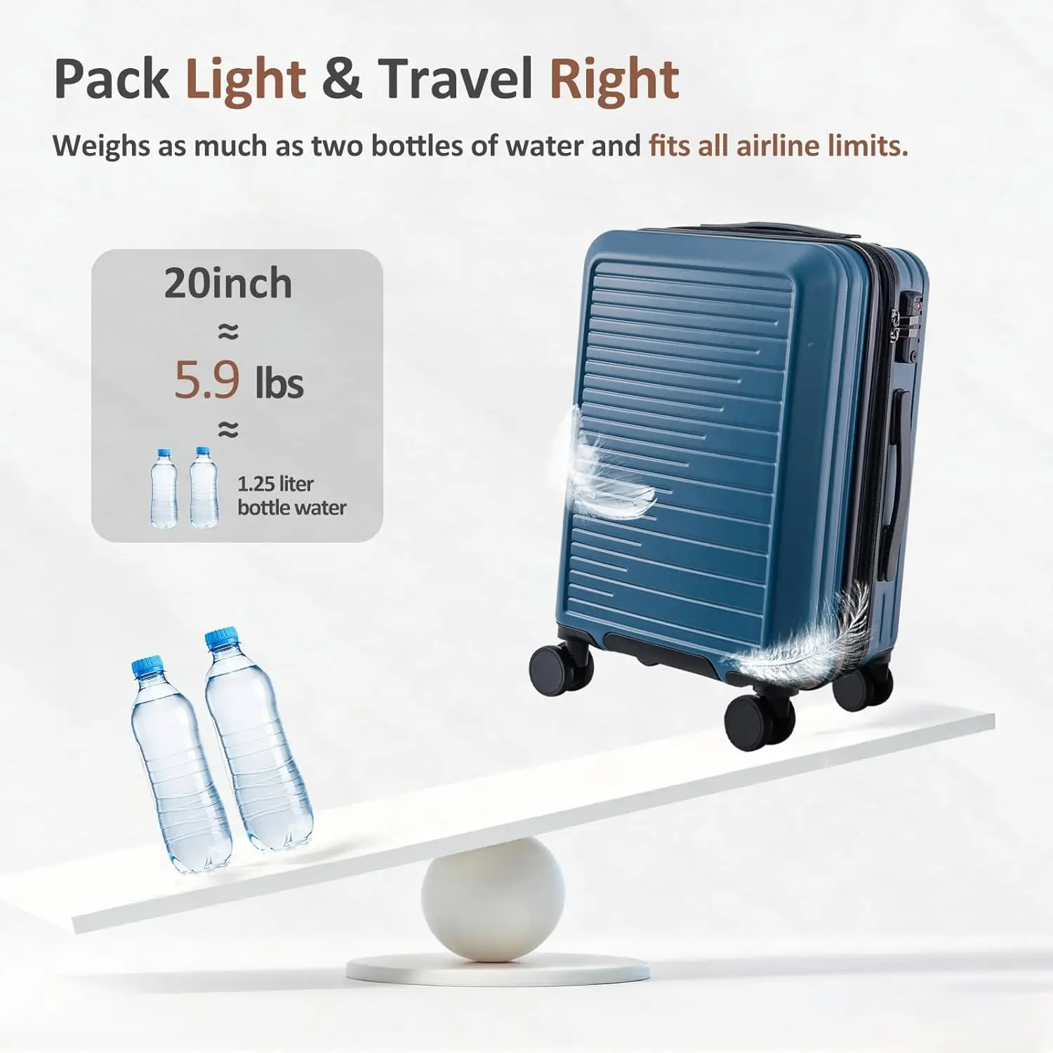 3-Piece Expandable Hardshell Luggage Set with TSA Lock, Lightweight PC Spinner Suitcase for Travel, Business & Vacation