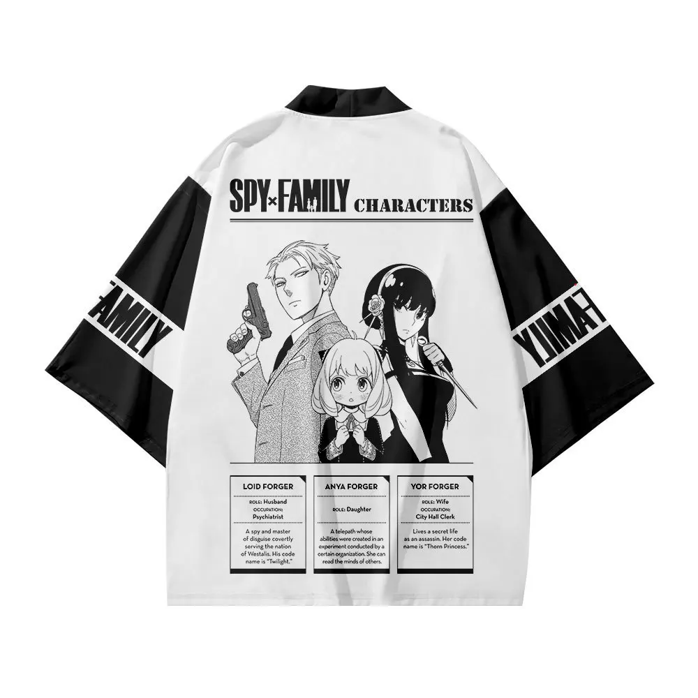 Spy x rodzina płaszcz Anime Anya Forger 3D drukuj Cosplay Streetwear mężczyźni kobiety w japońskim stylu Harajuku ponadgabarytowych Kimono Tees topy kurtki