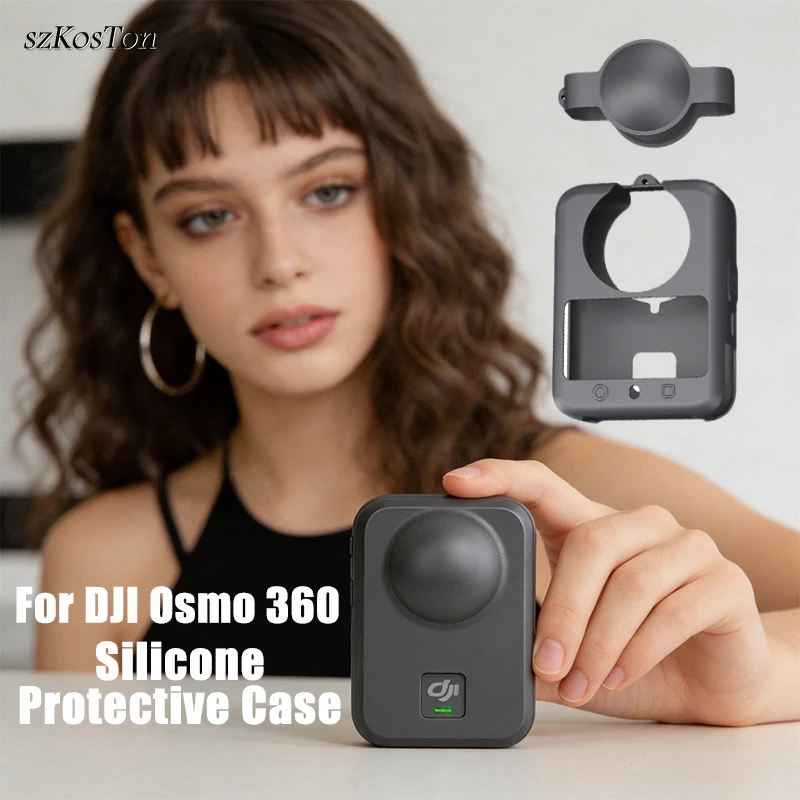 Silikon-Schutzhülle für DJI Osmo 360, kratzfest, sturzsicher, Staubschutzhülle mit Trageband für DJI Osmo 360-Zubehör