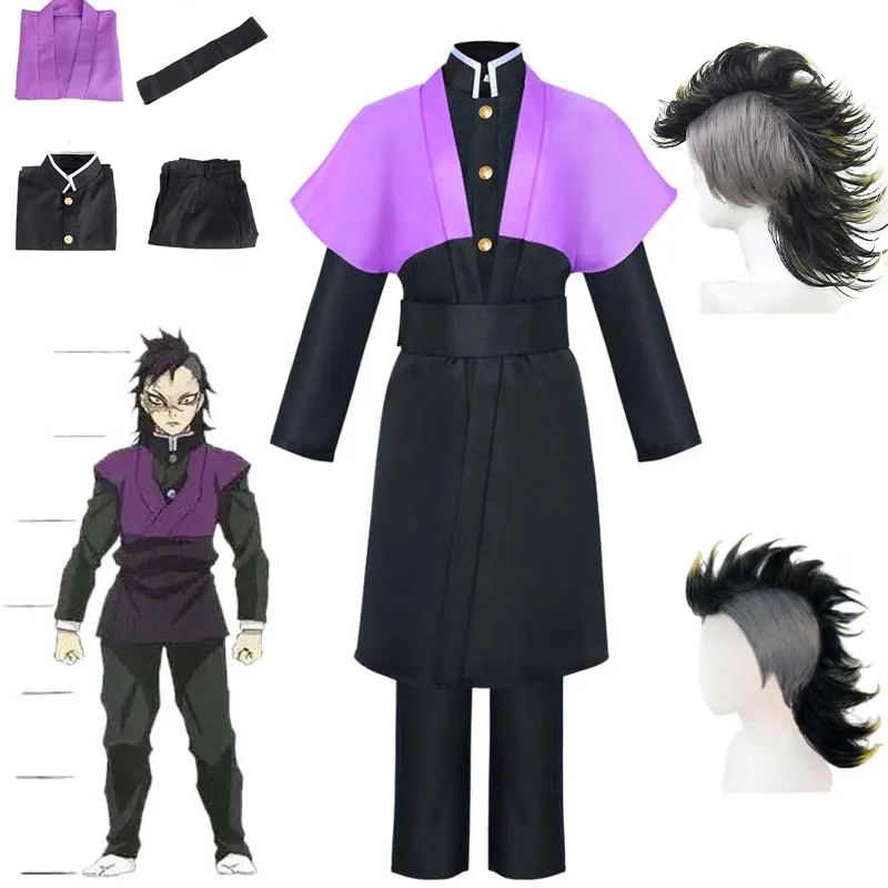 

Anime Demon Slayer Genya Shirogane Cosplay Costume Uniform Shirt Pants Suit Halloween Carnival Outfit for Men