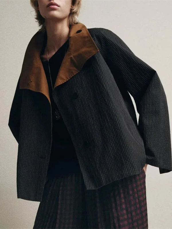 Abbigliamento fronte-retro ort Sle Commuter Faion Design semplice Autunno Cappotto da donna nuovo Colletto Jaet Chiusura a bottone singolo